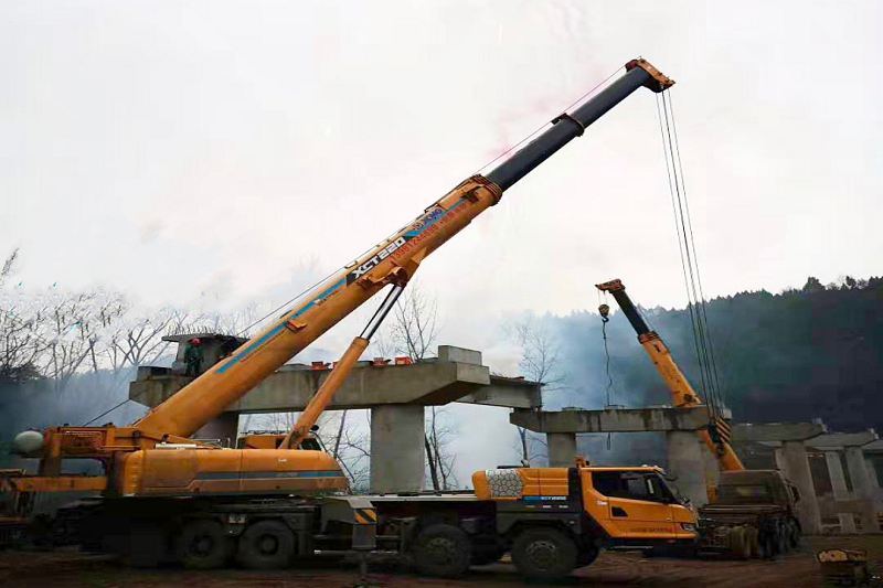 旺苍友坝大桥项目乐成架梁